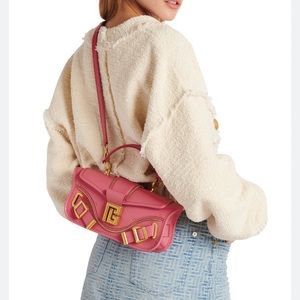 NEW Balmain Blaze pink logo crossbody clutch bag